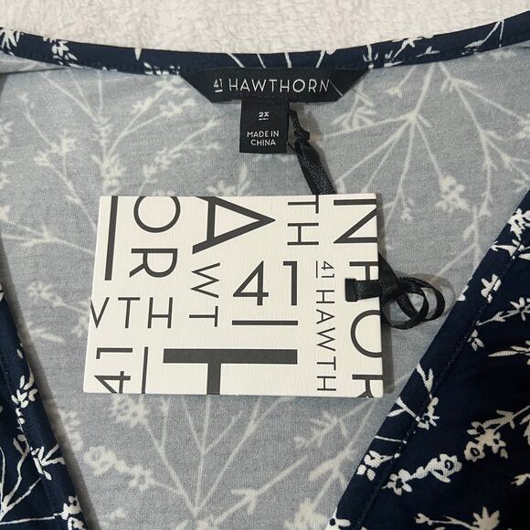 41Hawthorn (2X) Elisse Knit Surplice Dress - Stitch Fix Floral Flutter Sleeve - Picture 6 of 10